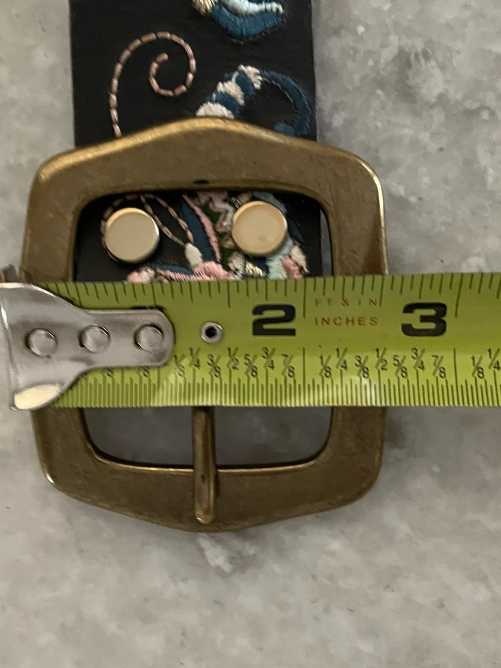 Vintage Lucky Brand Embroidered Leather Belt